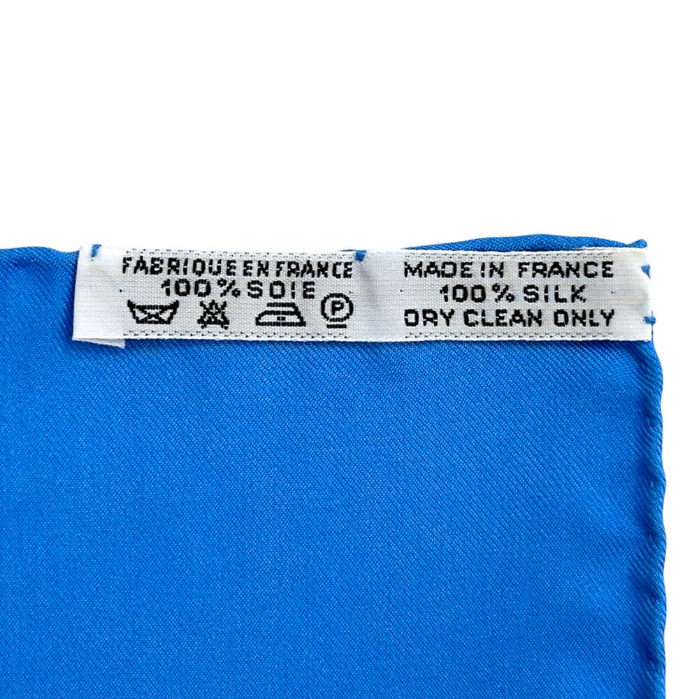 HERMES Blue Silk Scarf - Picture 5 of 12